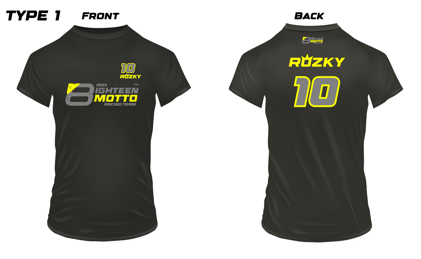 T-Shirt Eighteen Motto x Rozky Black TYPE 1