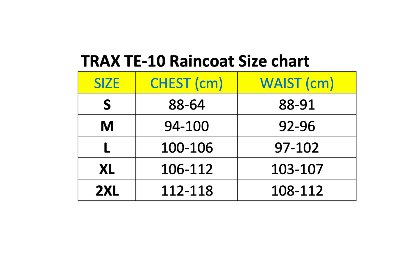 TRAX TE-10 Raincoat
